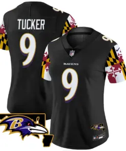 Derrick Henry Baltimore Ravens Nike Women's Maryland Flag Vapor Limited Stitched Jersey - Purple - Image 19