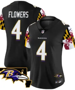 Derrick Henry Baltimore Ravens Nike Women's Maryland Flag Vapor Limited Stitched Jersey - Purple - Image 23