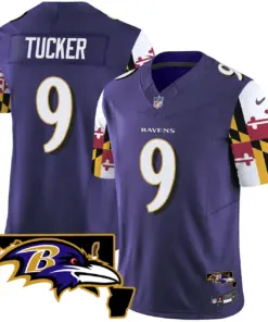 Derrick Henry Baltimore Ravens Nike Maryland Flag Vapor Limited Stitched Jersey V2 - Purple - Image 3