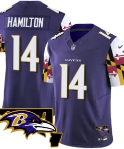 Derrick Henry Baltimore Ravens Nike Maryland Flag Vapor Limited Stitched Jersey V2 - Purple - Image 4
