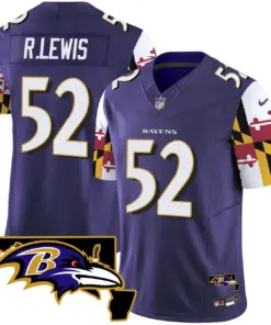 Derrick Henry Baltimore Ravens Nike Maryland Flag Vapor Limited Stitched Jersey V2 - Purple - Image 6