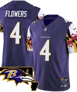 Derrick Henry Baltimore Ravens Nike Maryland Flag Vapor Limited Stitched Jersey V2 - Purple - Image 7