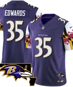 Derrick Henry Baltimore Ravens Nike Maryland Flag Vapor Limited Stitched Jersey V2 - Purple - Image 8