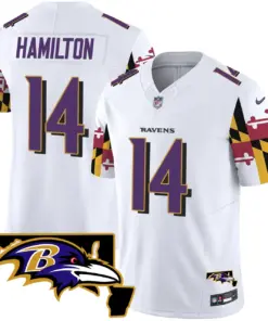 Derrick Henry Baltimore Ravens Nike Maryland Flag Vapor Limited Stitched Jersey V2 - Purple - Image 12