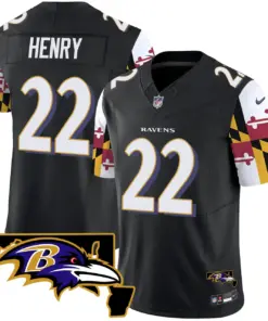 Derrick Henry Baltimore Ravens Nike Maryland Flag Vapor Limited Stitched Jersey V2 - Purple - Image 17