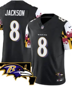 Derrick Henry Baltimore Ravens Nike Maryland Flag Vapor Limited Stitched Jersey V2 - Purple - Image 18