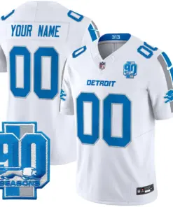 Alternative view of Detroit Lions Nike 90th Year Patch Vapor Custom Limited Stitched Jersey - Anthracite