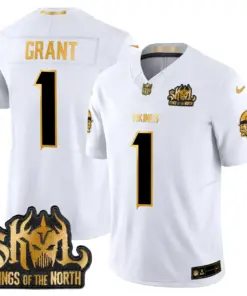 Justin Jefferson Minnesota Vikings Nike 2024 Winter Warrior Skol Patch Gold Vapor Limited Stitched Jersey - White - Image 5