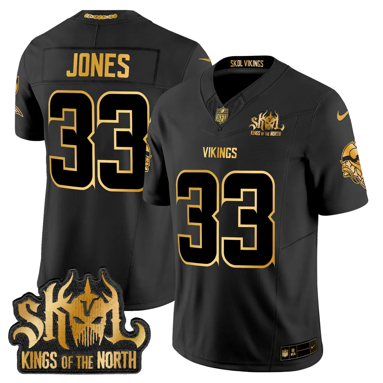 Justin Jefferson Minnesota Vikings Nike 2024 Winter Warrior Skol Patch Gold Vapor Limited Stitched Jersey - White - Image 12