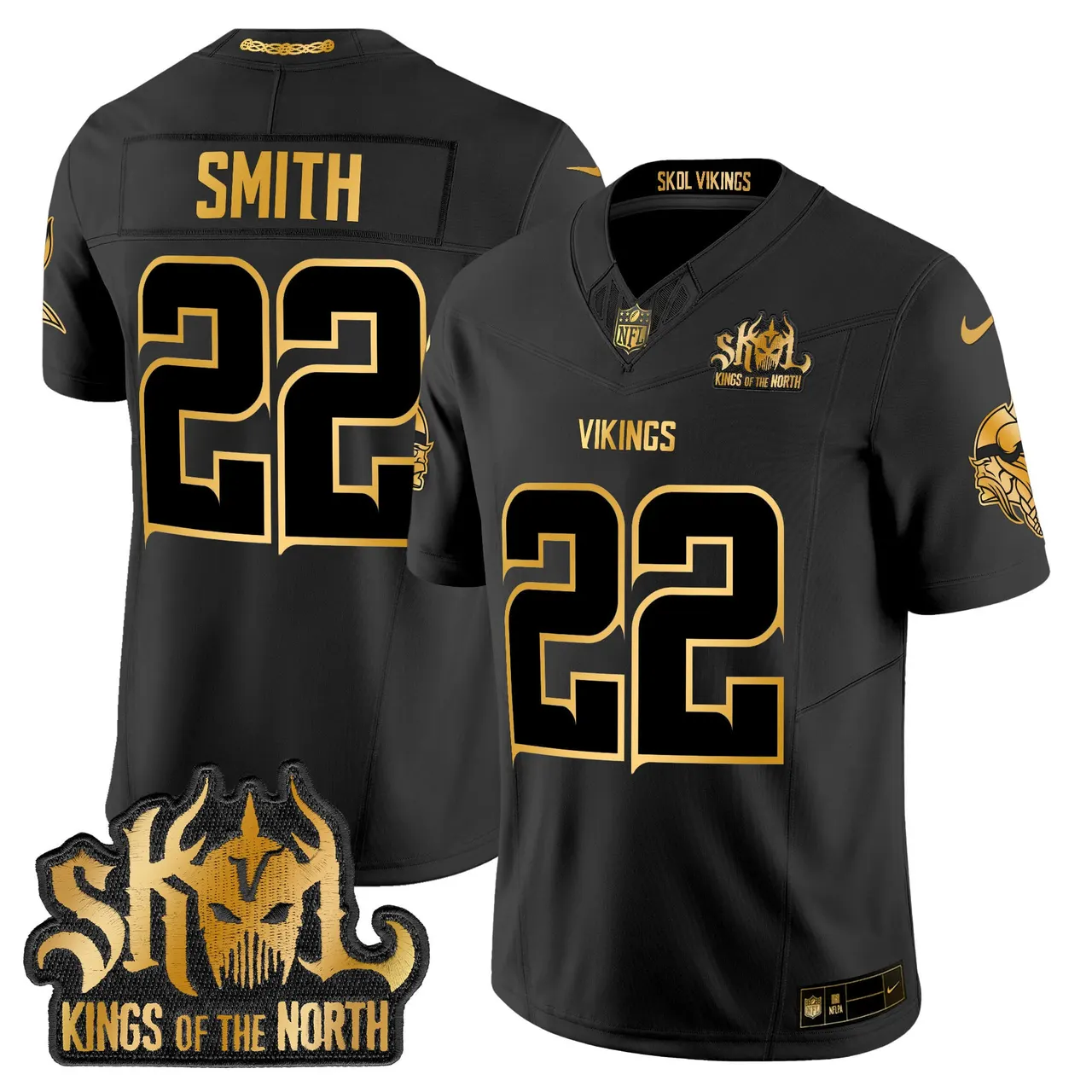 Justin Jefferson Minnesota Vikings Nike 2024 Winter Warrior Skol Patch Gold Vapor Limited Stitched Jersey - White - Image 14