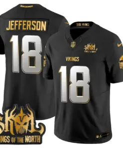 Justin Jefferson Minnesota Vikings Nike 2024 Winter Warrior Skol Patch Gold Vapor Limited Stitched Jersey - White - Image 17