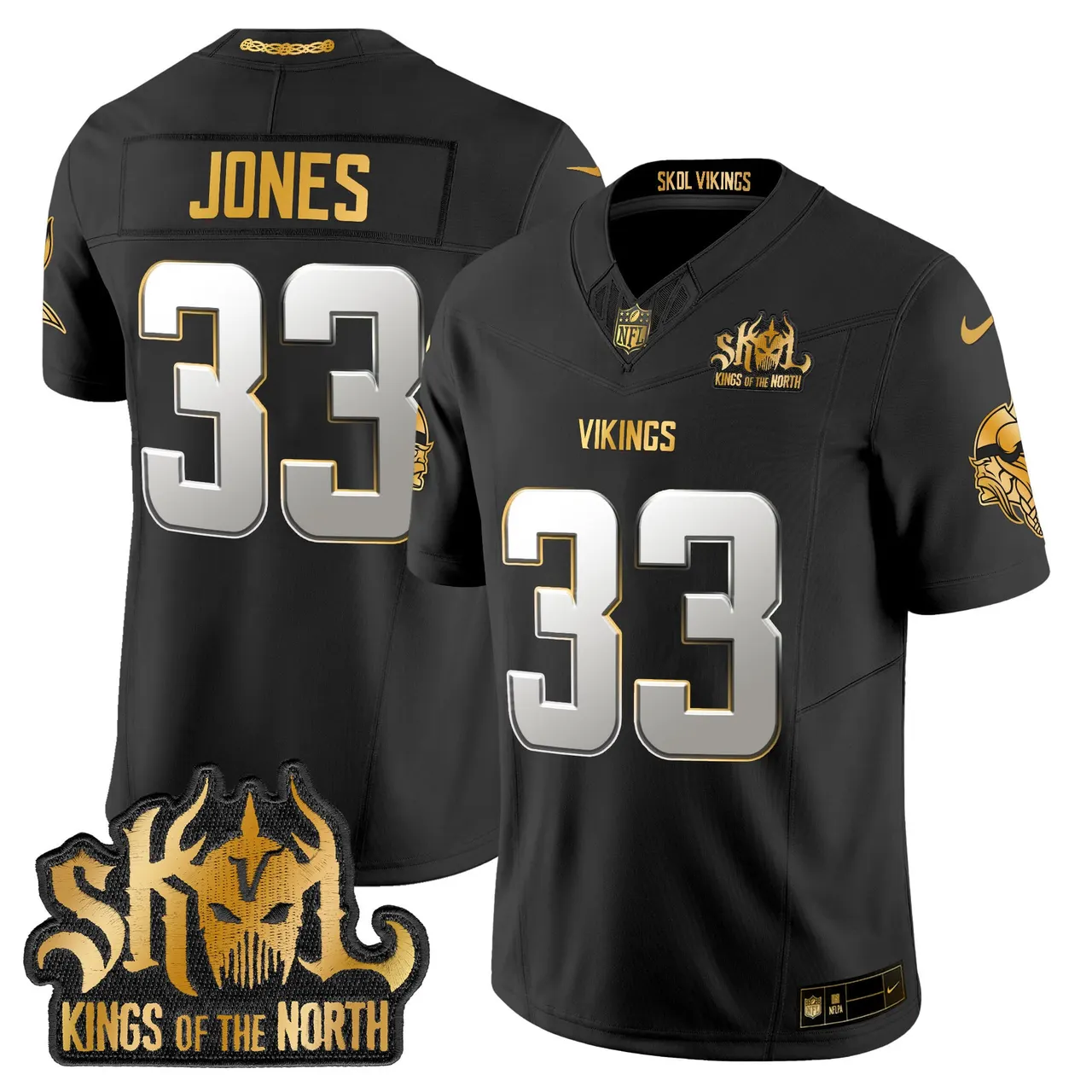 Justin Jefferson Minnesota Vikings Nike 2024 Winter Warrior Skol Patch Gold Vapor Limited Stitched Jersey - White - Image 20
