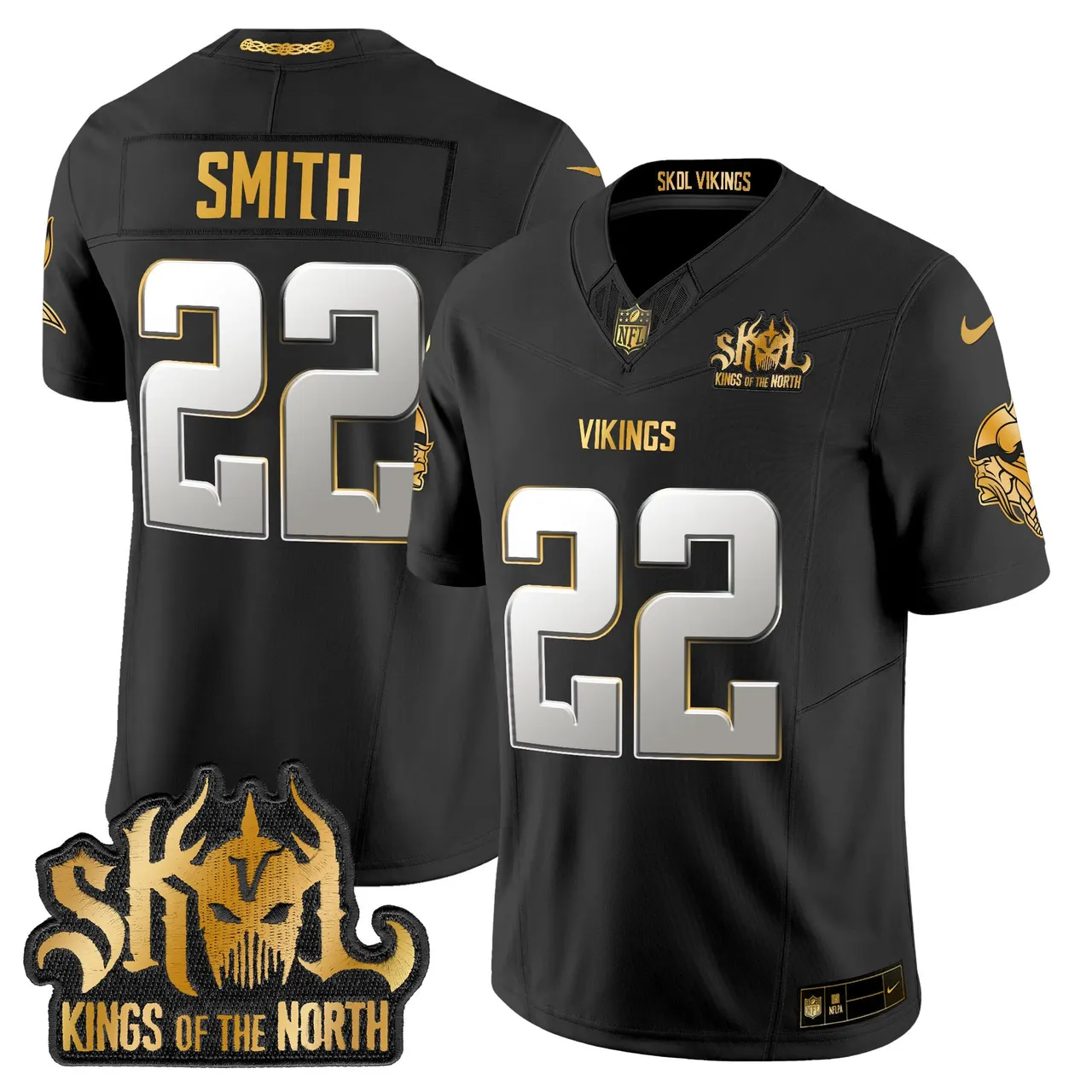 Justin Jefferson Minnesota Vikings Nike 2024 Winter Warrior Skol Patch Gold Vapor Limited Stitched Jersey - White - Image 22