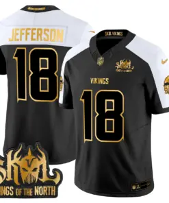 Justin Jefferson Minnesota Vikings Nike 2024 Winter Warrior Skol Patch Gold Vapor Limited Stitched Jersey - White - Image 25