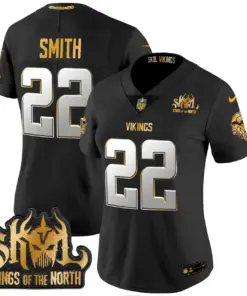 Justin Jefferson Minnesota Vikings Nike Women's 2024 Winter Warrior Skol Patch Gold Vapor Limited Stitched Jersey - White - Image 22