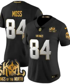 Justin Jefferson Minnesota Vikings Nike Women's 2024 Winter Warrior Skol Patch Gold Vapor Limited Stitched Jersey - White - Image 24