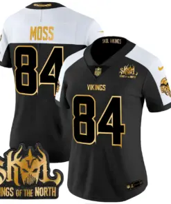 Justin Jefferson Minnesota Vikings Nike Women's 2024 Winter Warrior Skol Patch Gold Vapor Limited Stitched Jersey - White - Image 32