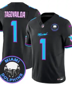 Tua Tagovailoa Miami Dolphins Nike Vice Vapor Limited Stitched Jersey V3 - Black - Image 33