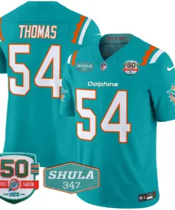 Tua Tagovailoa Miami Dolphins Nike 50th & Don Shula 347 Memorial Patch Vapor Limited Stitched Jersey - Aqua - Image 6