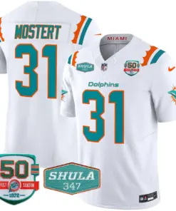Tua Tagovailoa Miami Dolphins Nike 50th & Don Shula 347 Memorial Patch Vapor Limited Stitched Jersey - Aqua - Image 12