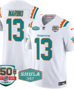 Tua Tagovailoa Miami Dolphins Nike 50th & Don Shula 347 Memorial Patch Vapor Limited Stitched Jersey - Aqua - Image 13
