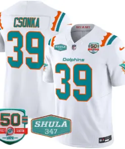 Tua Tagovailoa Miami Dolphins Nike 50th & Don Shula 347 Memorial Patch Vapor Limited Stitched Jersey - Aqua - Image 15