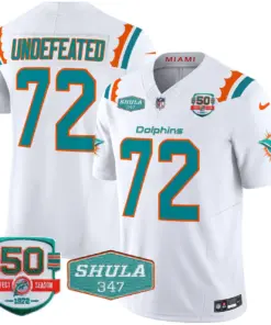 Tua Tagovailoa Miami Dolphins Nike 50th & Don Shula 347 Memorial Patch Vapor Limited Stitched Jersey - Aqua - Image 16
