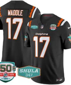 Tua Tagovailoa Miami Dolphins Nike 50th & Don Shula 347 Memorial Patch Vapor Limited Stitched Jersey - Aqua - Image 18