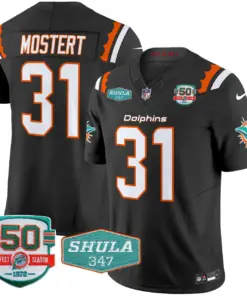 Tua Tagovailoa Miami Dolphins Nike 50th & Don Shula 347 Memorial Patch Vapor Limited Stitched Jersey - Aqua - Image 20