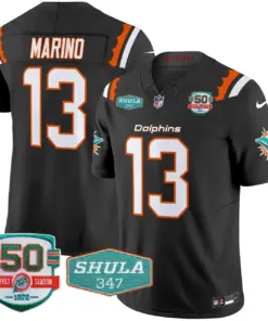 Tua Tagovailoa Miami Dolphins Nike 50th & Don Shula 347 Memorial Patch Vapor Limited Stitched Jersey - Aqua - Image 21