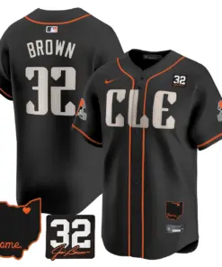 Nick Chubb Cleveland Browns Nike Home Patch Jim Vapor Premier Limited Stitched Jersey - Anthracite - Image 36