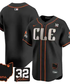 Nick Chubb Cleveland Browns Nike Home Patch Jim Vapor Premier Limited Stitched Jersey - Anthracite - Image 40