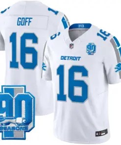 Detroit Lions Nike 90th Year Patch Vapor Limited Stitched Jersey - Anthracite - Image 9