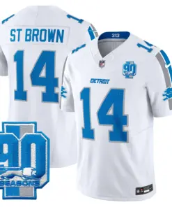 Detroit Lions Nike 90th Year Patch Vapor Limited Stitched Jersey - Anthracite - Image 10
