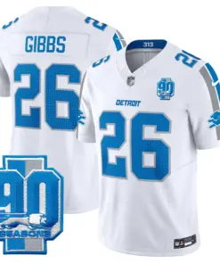 Detroit Lions Nike 90th Year Patch Vapor Limited Stitched Jersey - Anthracite - Image 14