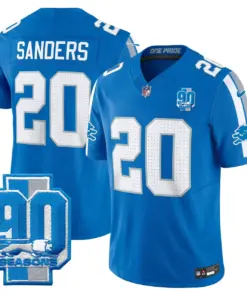 Detroit Lions Nike 90th Year Patch Vapor Limited Stitched Jersey - Anthracite - Image 19