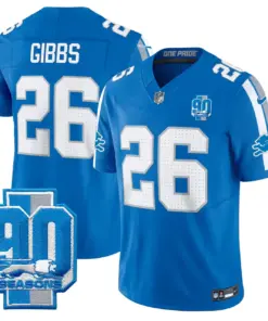 Detroit Lions Nike 90th Year Patch Vapor Limited Stitched Jersey - Anthracite - Image 21