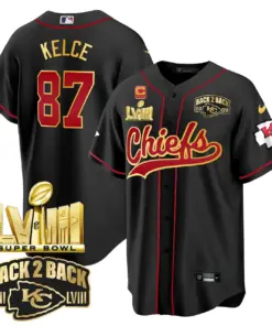 Kansas City Chiefs Nike Super Bowl LVIII Back 2 Back Gold Patch Stitched Jersey - Red - Image 16