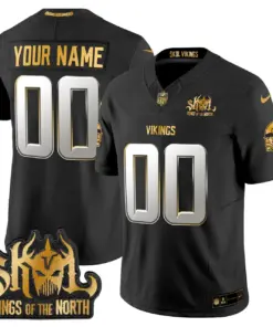 Minnesota Vikings Nike 2024 Winter Warrior Skol Patch Gold Vapor Custom Limited Stitched Jersey - White - Image 3