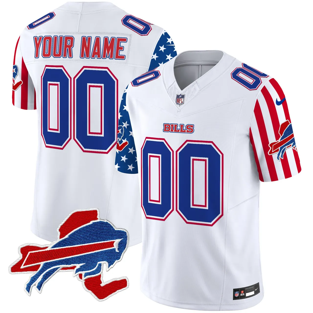 American Style Buffalo Bills Nike Vapor Custom Limited Stitched Jersey - White