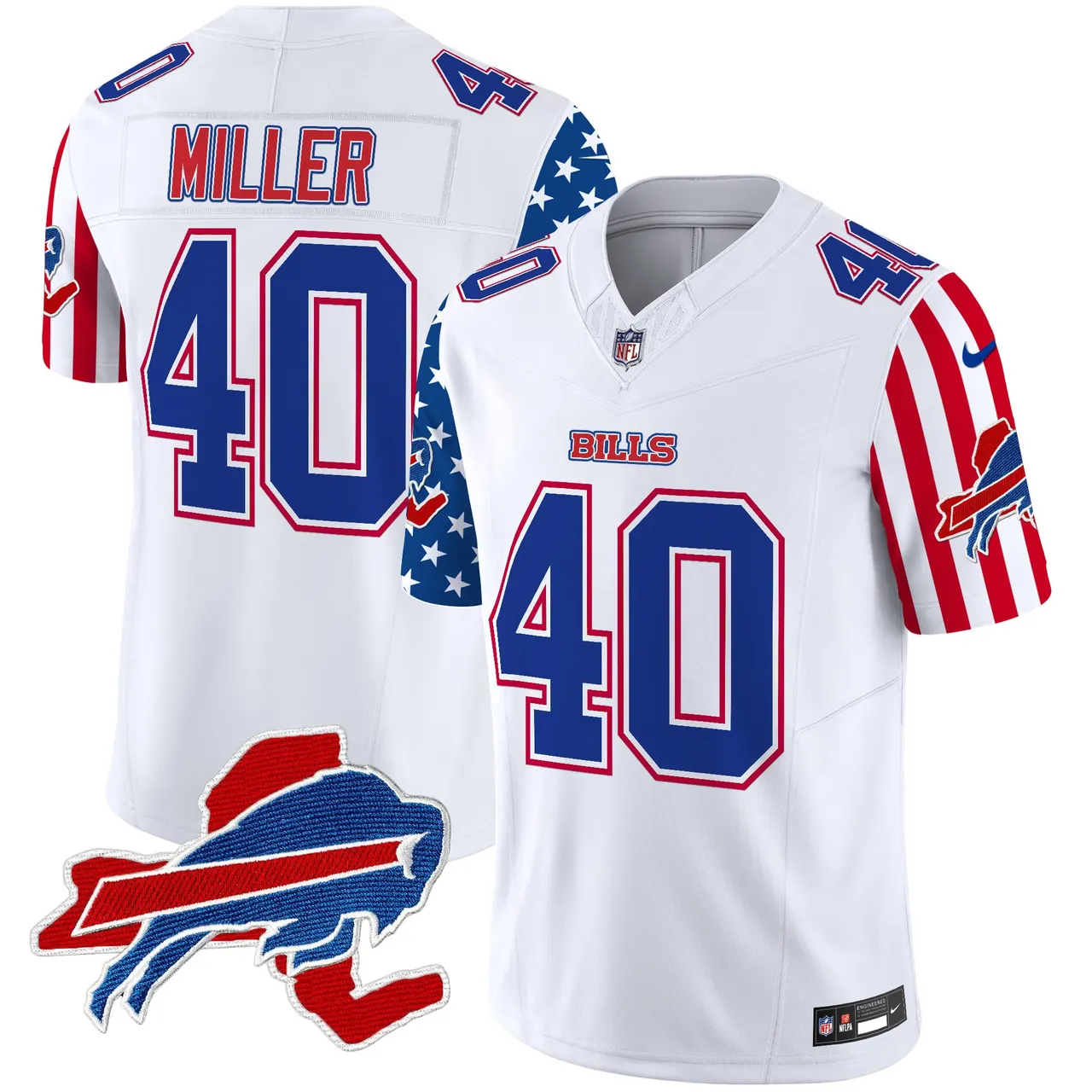 Buffalo Bills Nike American Style Vapor Limited Stitched Jersey - White - Image 4