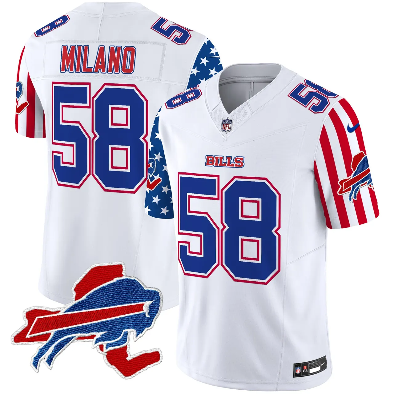Buffalo Bills Nike American Style Vapor Limited Stitched Jersey - White - Image 5