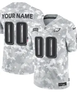 Philadelphia Eagles Nike 2024 Salute to Service Custom Stitched Jersey - Gray