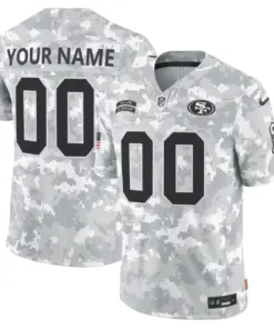 San Francisco 49ers Nike 2024 Salute to Service Custom Stitched Jersey - Arctic Camo All Stitched - White