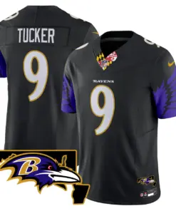 Baltimore Ravens Nike Maryland Patch Vapor Limited Stitched Jersey V2 - Purple - Image 19