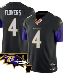 Baltimore Ravens Nike Maryland Patch Vapor Limited Stitched Jersey V2 - Purple - Image 23