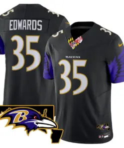 Baltimore Ravens Nike Maryland Patch Vapor Limited Stitched Jersey V2 - Purple - Image 24