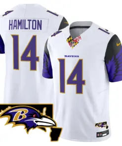 Baltimore Ravens Nike Maryland Patch Vapor Limited Stitched Jersey V2 - Purple - Image 28
