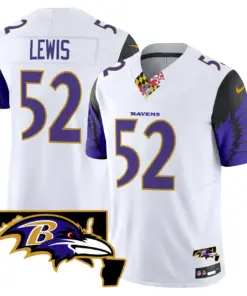 Baltimore Ravens Nike Maryland Patch Vapor Limited Stitched Jersey V2 - Purple - Image 30