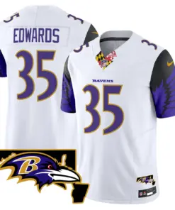 Baltimore Ravens Nike Maryland Patch Vapor Limited Stitched Jersey V2 - Purple - Image 32